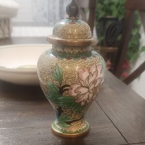 Floral Ceramic Vase with Lid